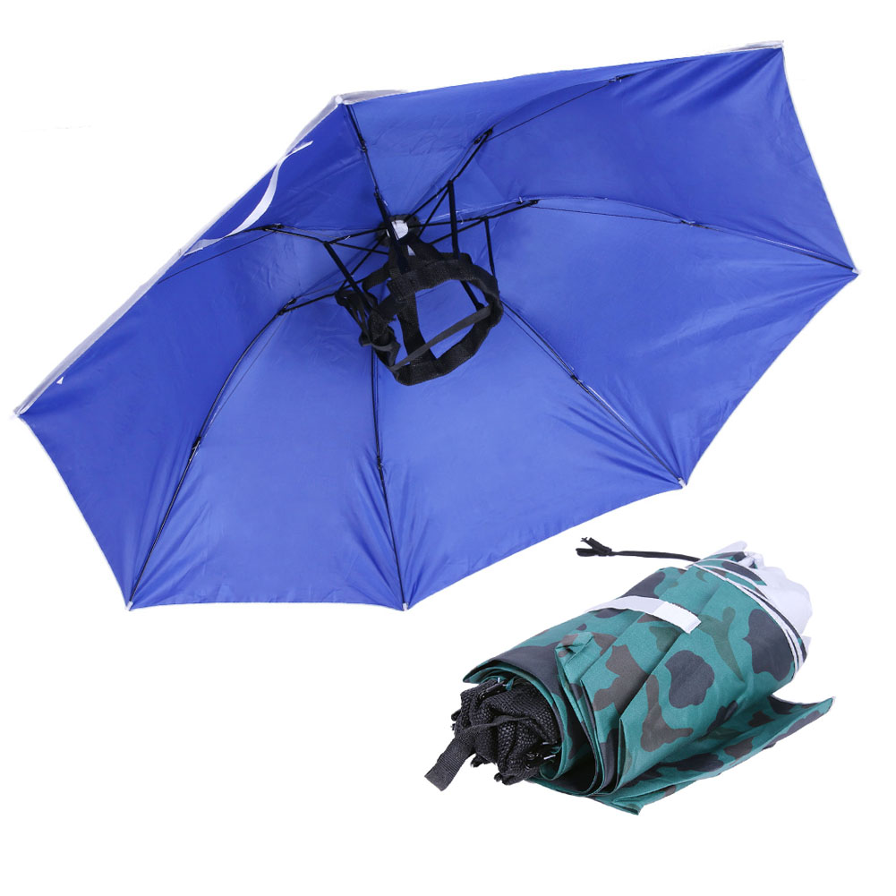 Outdoor Camping Umbrella - 접이식 헤드 우산 모자 방수 캡