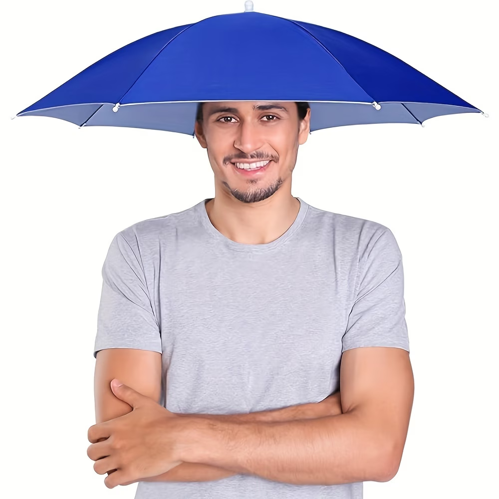 Outdoor Camping Umbrella - 탄력있는 헤드밴드 우산 모자, 자외선 차단