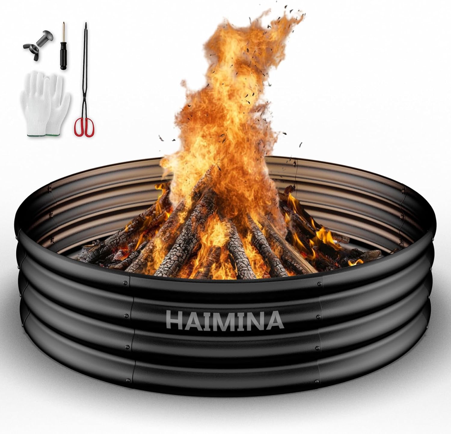 Outdoor Camping Fire - 36인치 헤비듀티 화덕 링(야외 장작용), 고온
