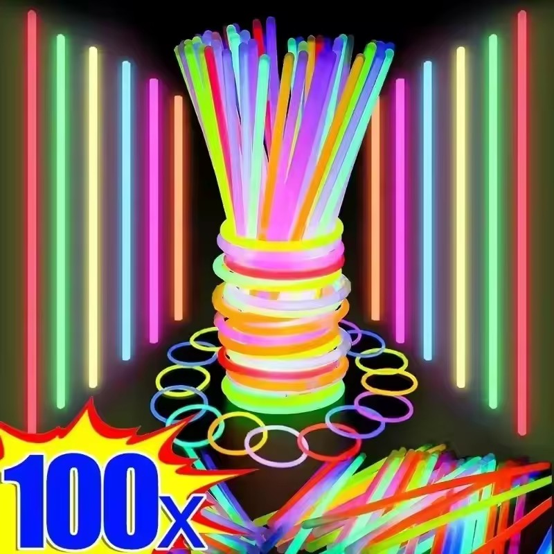 Glow Sticks Survival - 50/100개 형광 스틱 파티 다채로운 발광