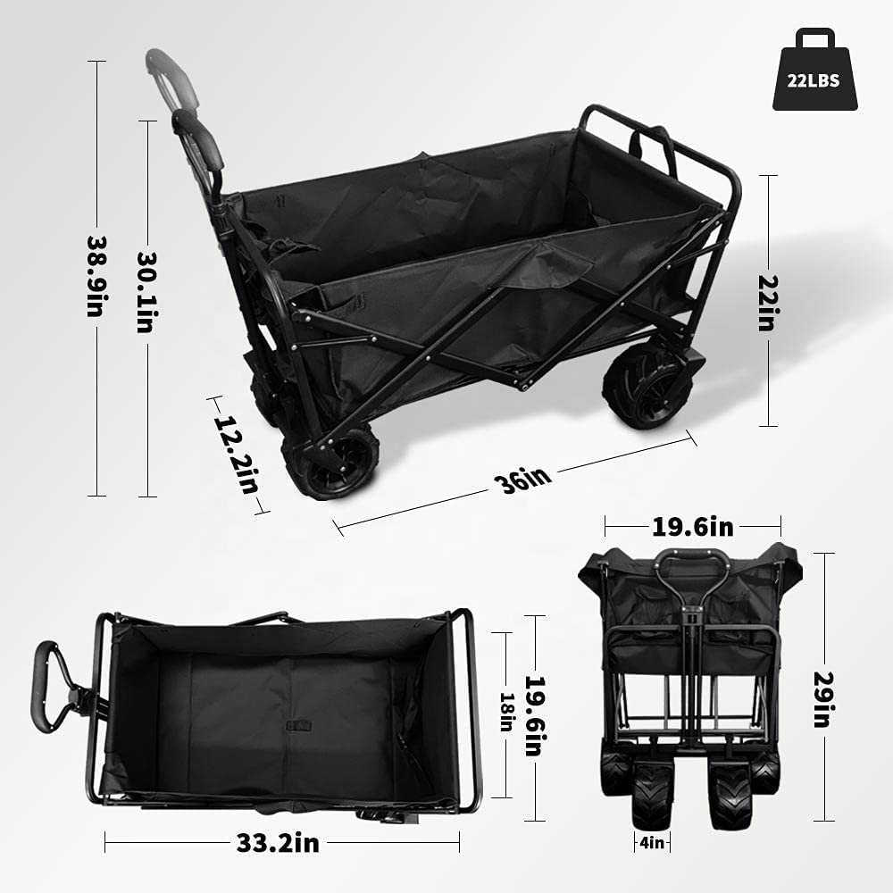 새로운 대용량 대형 바퀴 브레이크가 있는 휴대용 접이식 - Outdoor Camping Set 리뷰 및 가격