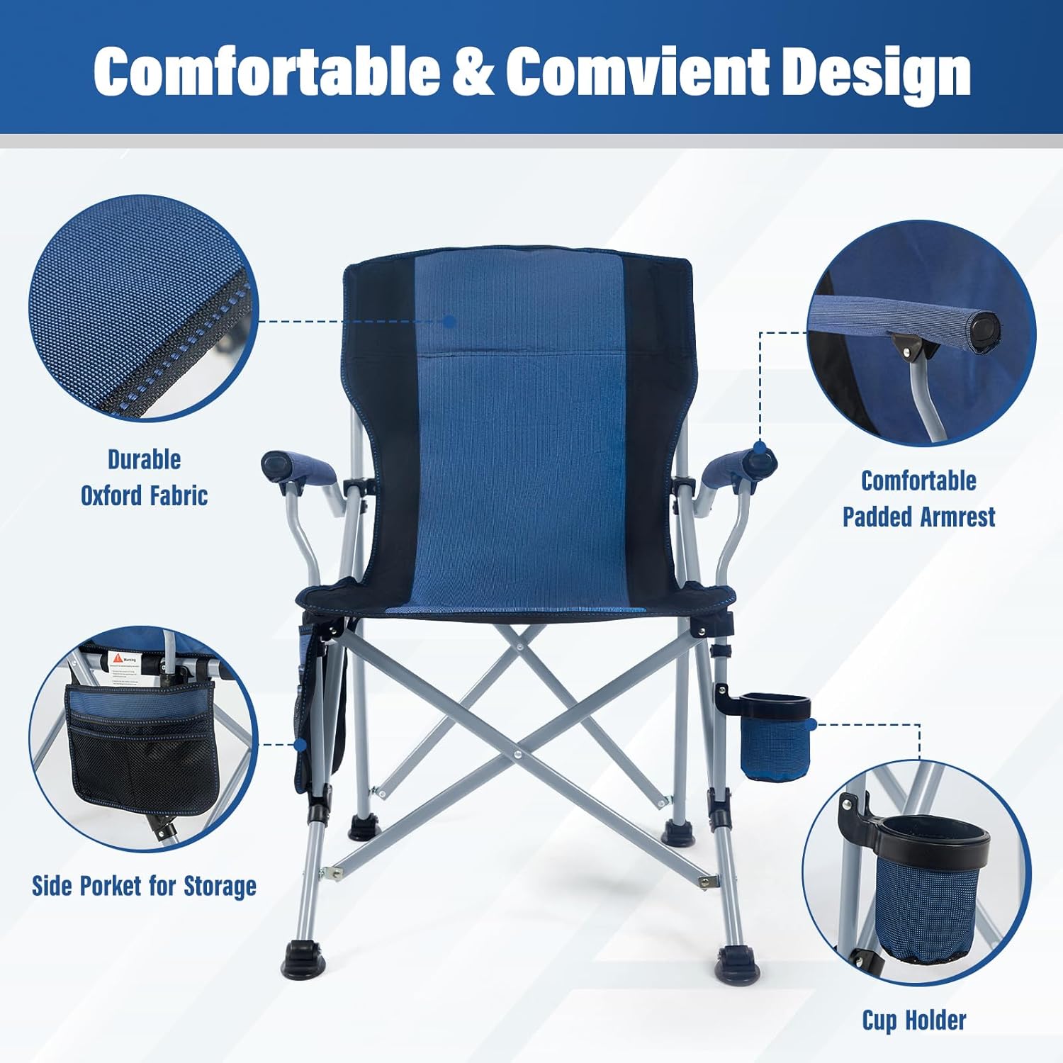 공장 도매 야외 휴대용 접이식 캠핑 의자 컵홀더가 있는 - Outdoor Camping Set 리뷰 및 가격