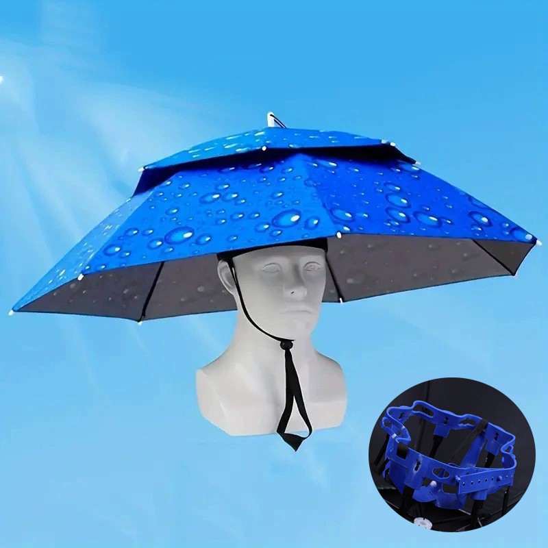 이중 레이어 조절 가능 낚시 우산 모자 접이식 핸즈프리 - Outdoor Camping Umbrella 리뷰 및 가격