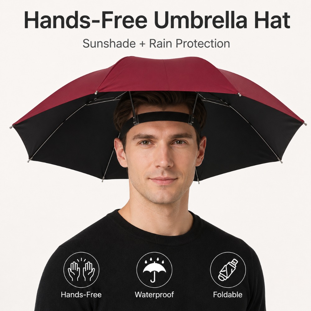 접이식 헤드 우산 모자, 낚시, 정원 가꾸기, 하이킹, - Outdoor Camping Umbrella 리뷰 및 가격