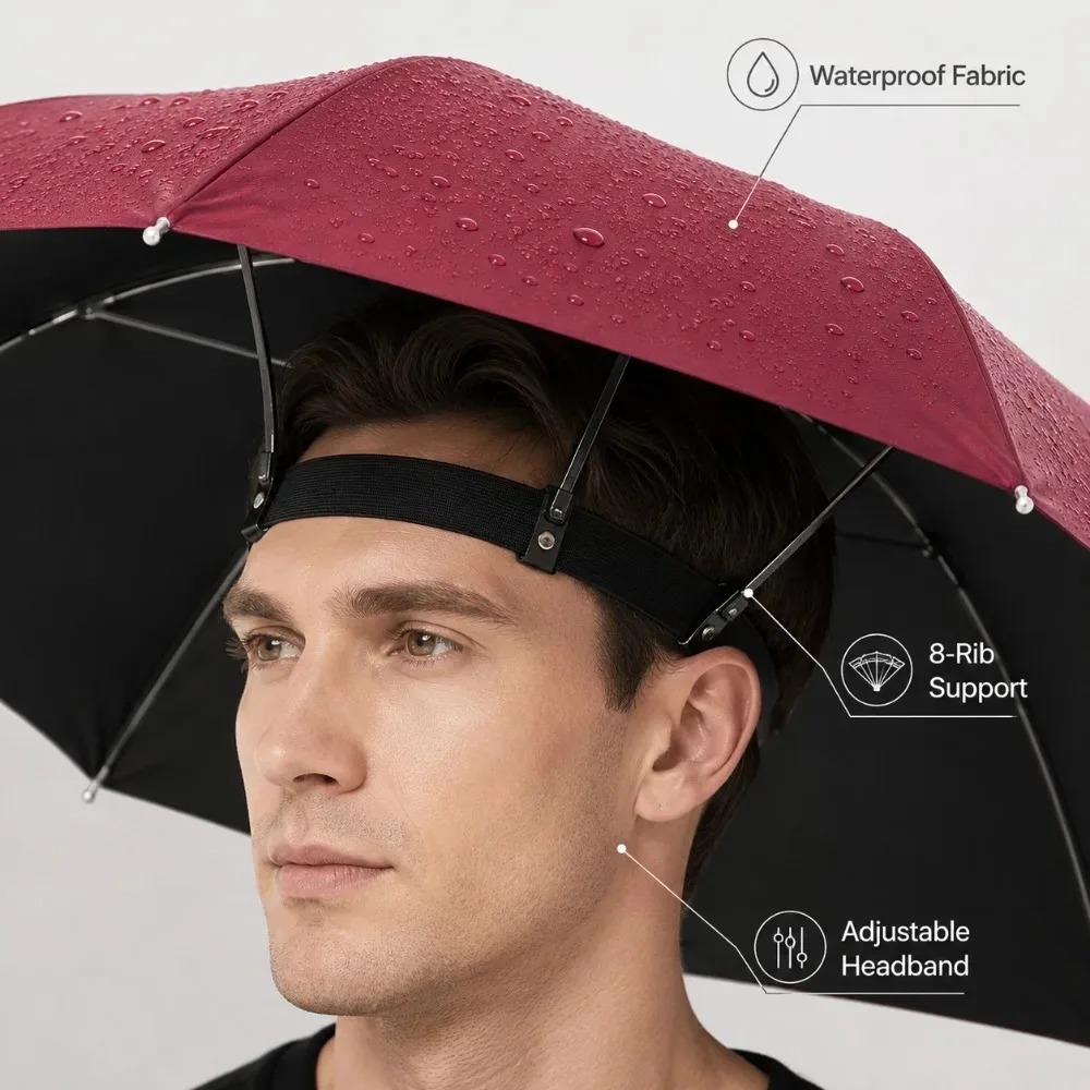 접이식 헤드 우산 모자, 낚시, 정원 가꾸기, 하이킹, - Outdoor Camping Umbrella 리뷰 및 가격