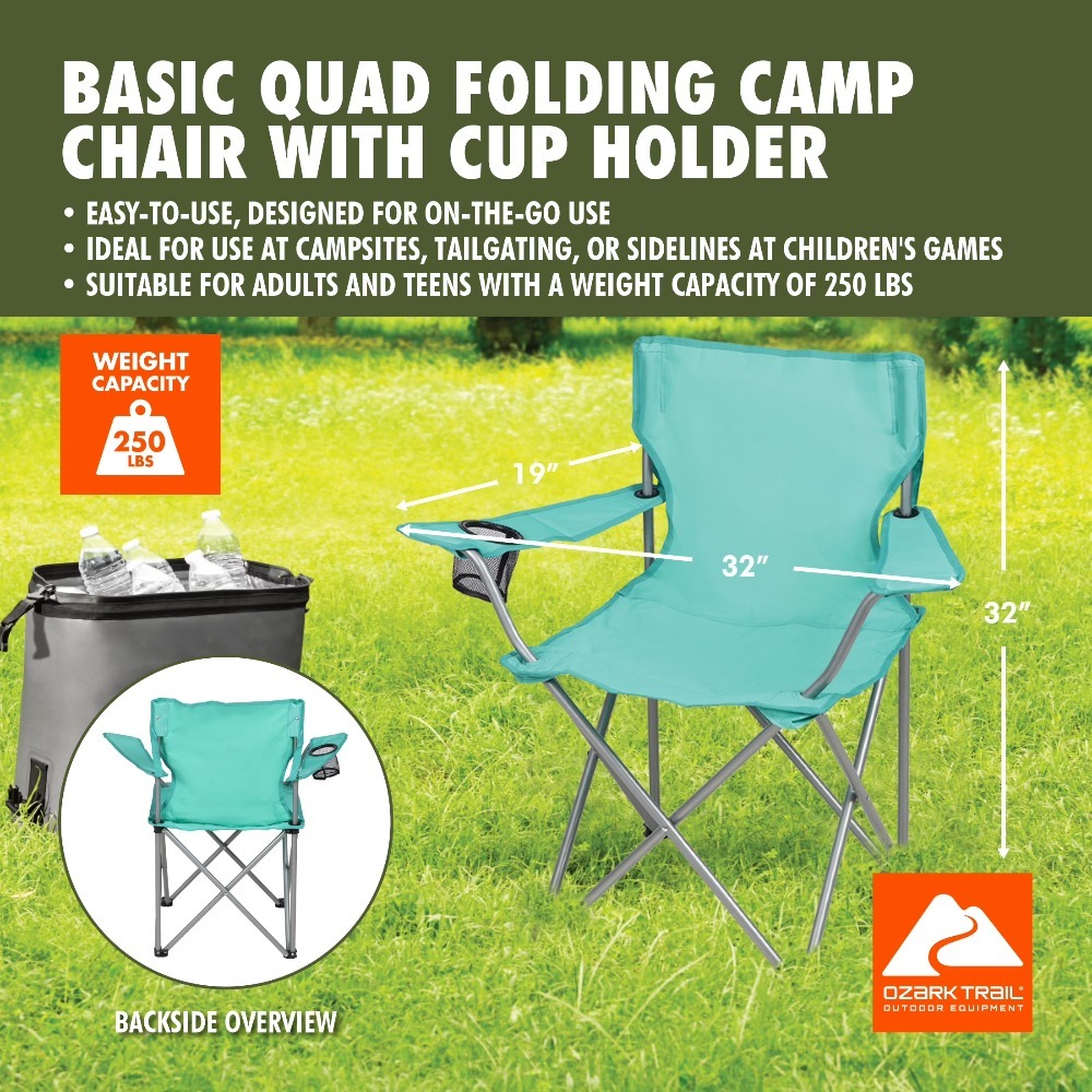 오자크 트레일 쿼드 접이식 캠프 의자(컵홀더 포함),  - Camping Quad 리뷰 및 가격