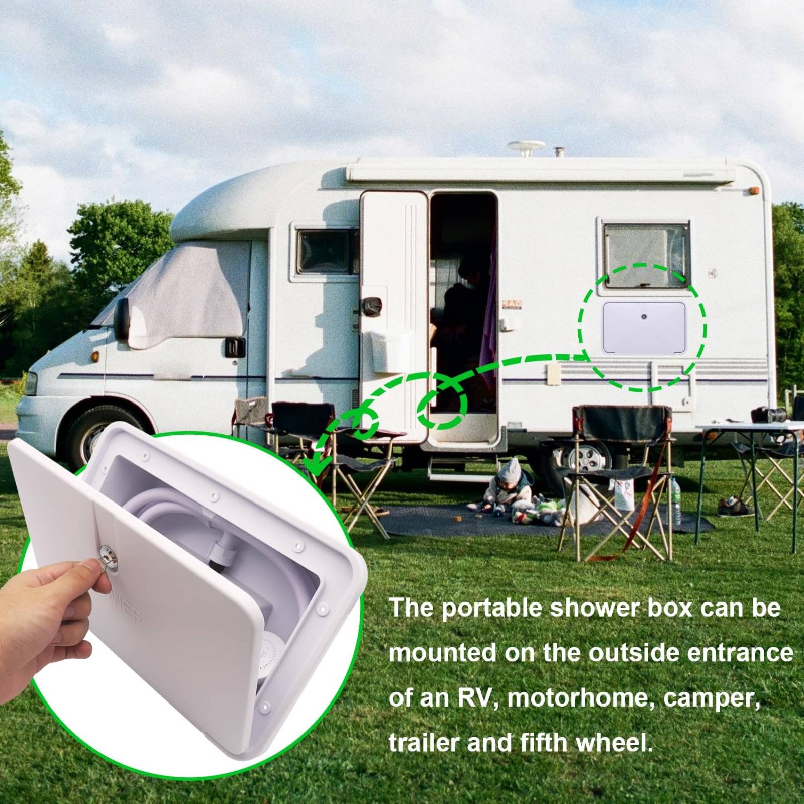 RV 외부 샤워 박스 소형 RV 야외 샤워 키트 캠핑  - Outdoor Camping Set 리뷰 및 가격