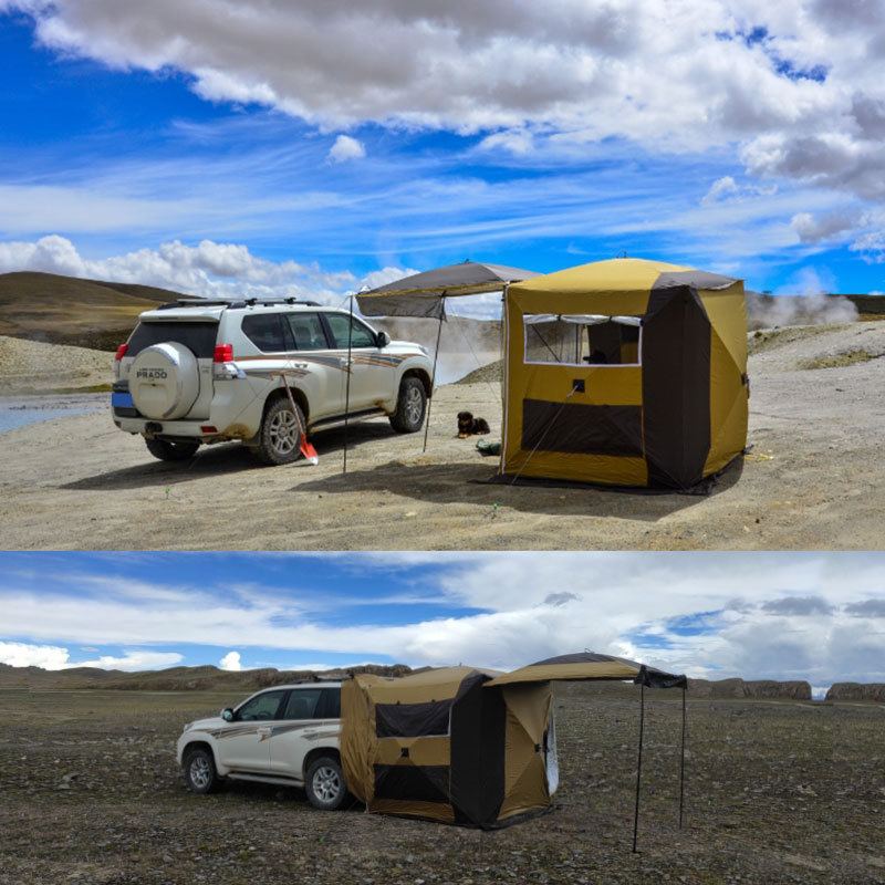 야외 캠핑용 텐트, 휴대용 야생 생존 텐트, 보온 텐트 - Outdoor Camping Car Tail Tent 리뷰 및 가격