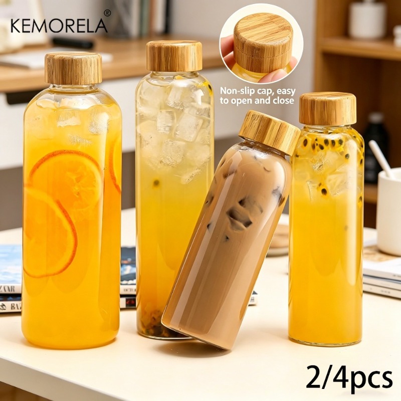 2/4PCS 유리 스포츠 물병(뚜껑 포함) 누출 방지  - Outdoor Camping Activities For Adults 리뷰 및 가격