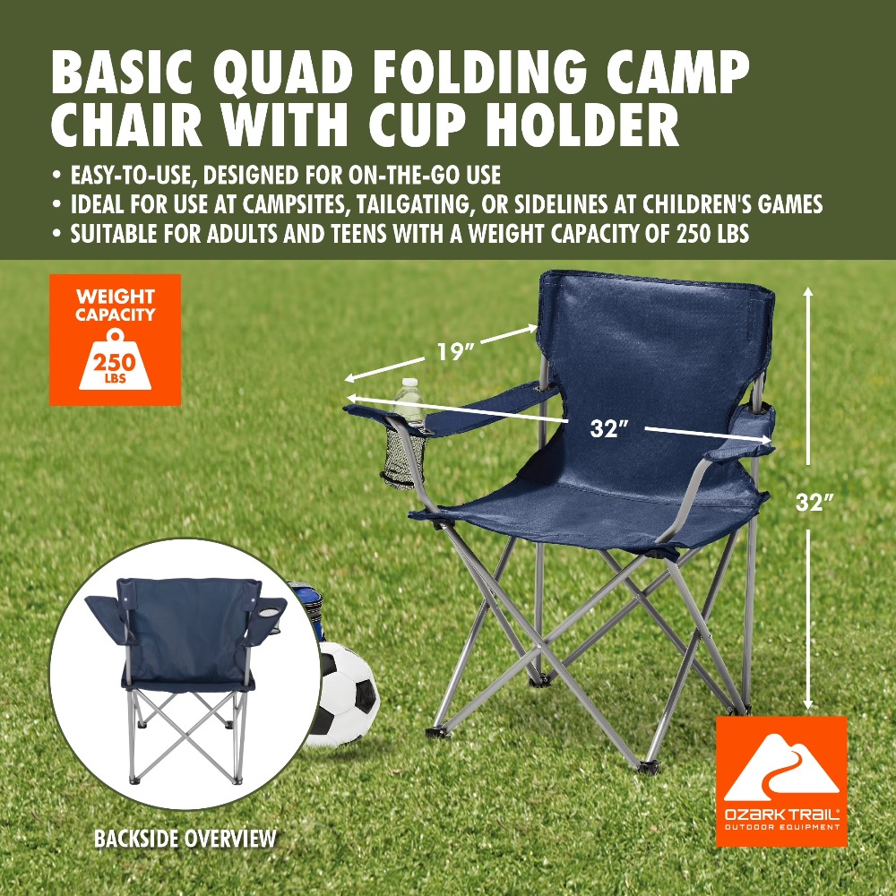 컵홀더와 휴대용 가방이 포함된 휴대용 4단 접이식 캠핑 - Camping Quad 리뷰 및 가격