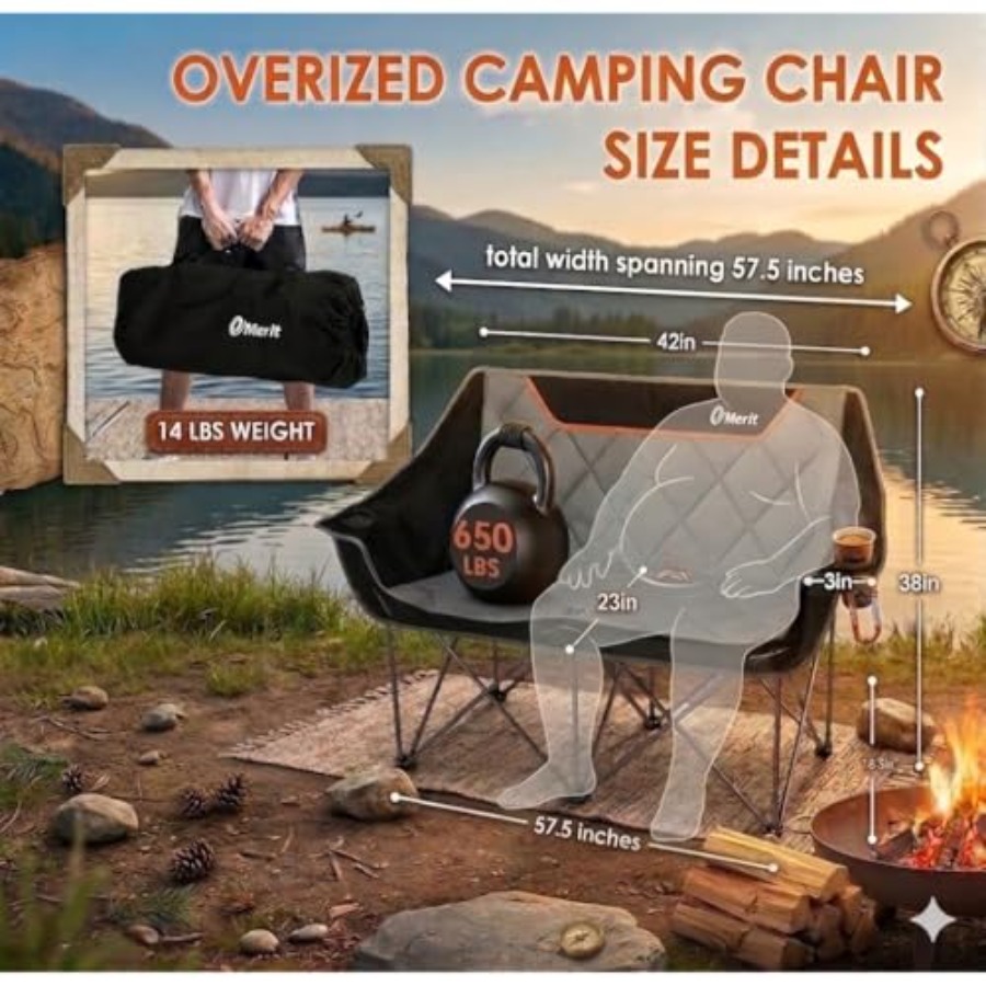 야외 잔디밭 스포츠 행사용 대형 완전 패딩 캠핑 의자, - Camping Quad 리뷰 및 가격