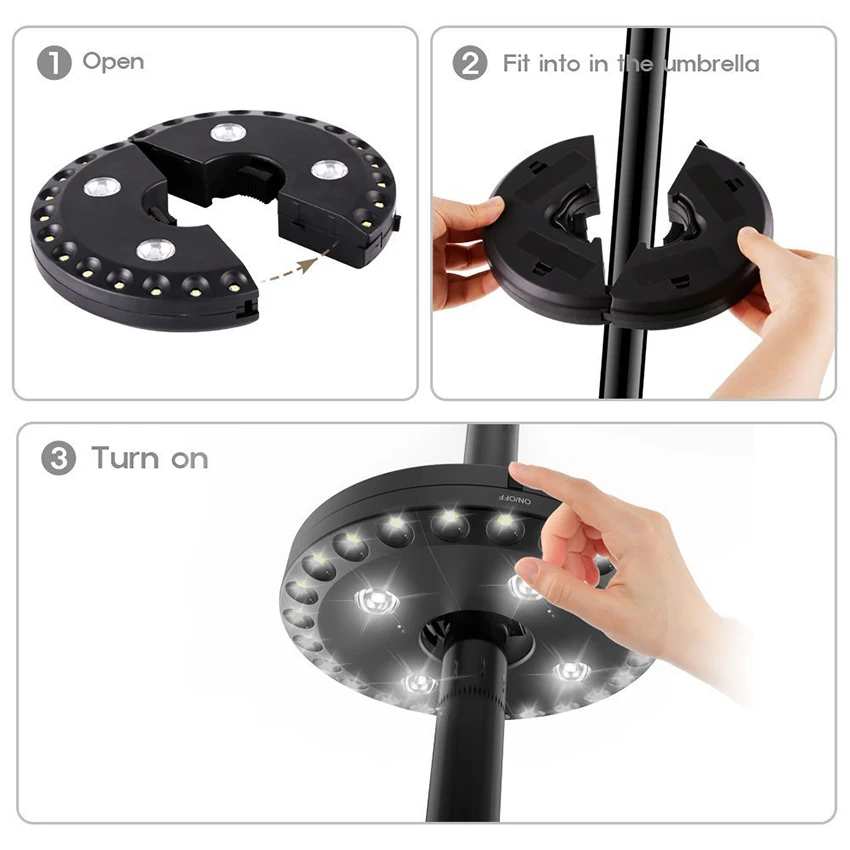 매우 밝은 우산 기둥 조명, 28 LED 조명, 3 가 - Outdoor Camping Umbrella 리뷰 및 가격
