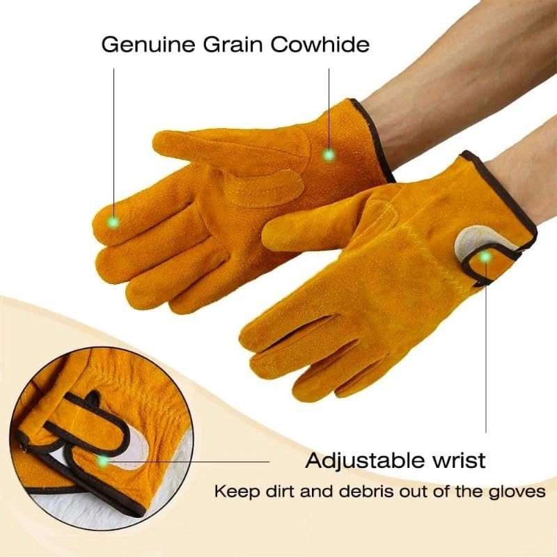 야외 바베큐 그릴용 내열 난연 장갑 소가죽 고온 방지  - Outdoor Camping Gear 리뷰 및 가격